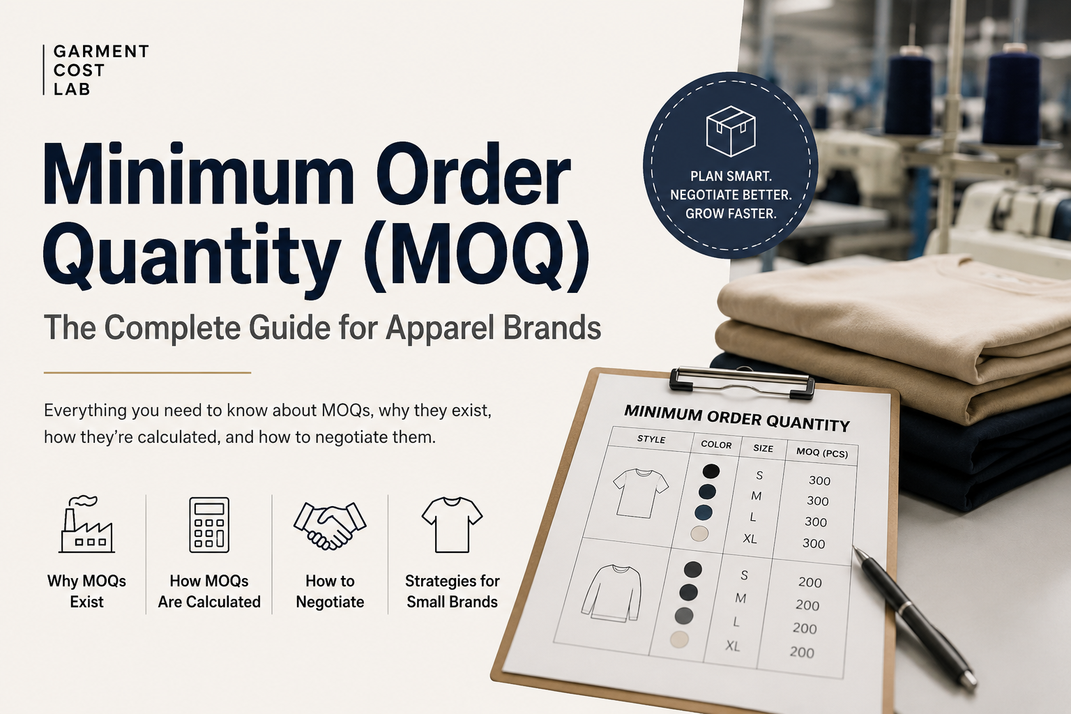 Minimum Order Point Minimum Order Quantity (MOQ) in Apparel Manufacturing | Garment Cost Lab